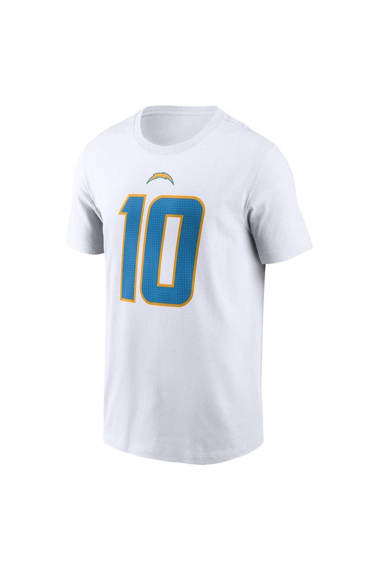 Men's Nike Justin Herbert  White Los Angeles Chargers  Player Name & Number T-Shirt, Alternate, color, White