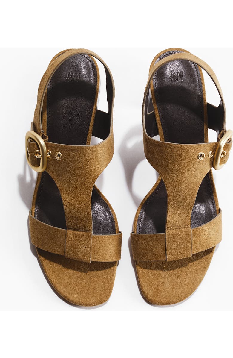 H&M Block-heeled Sandals, Alternate, color, Light Olive Green