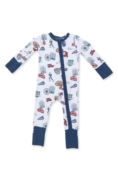 Angel Dear Babies'  Football Patches Convertible Romper In Multi