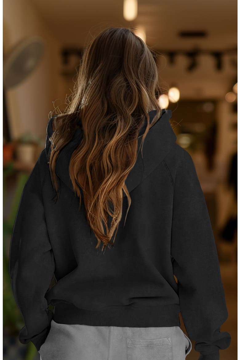 Womens Heartly Ghost Mineral Washed Hoodie, Alternate, color, Black