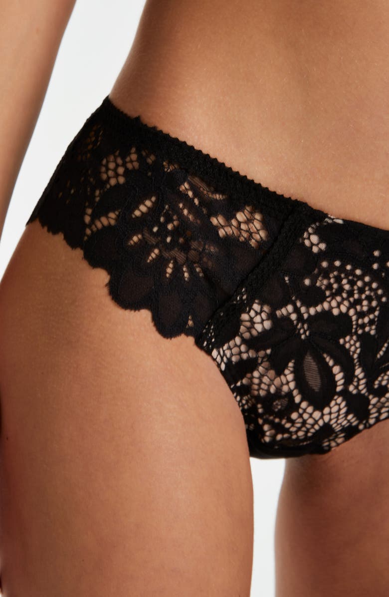 Hunkemöller Shiloh Lace Brazilian Panties, Alternate, color, Caviar