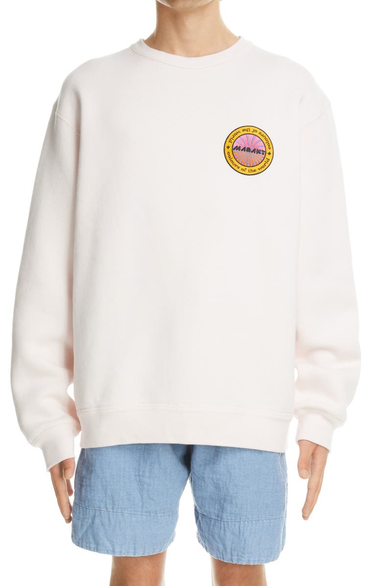 Isabel Marant Mikolo Cotton Blend Logo Patch Sweatshirt, Main, color,