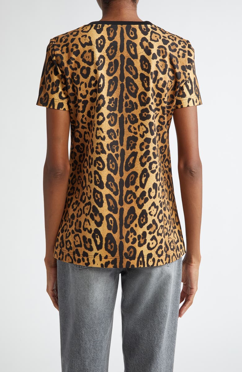 Dolce&Gabbana Interlock Leopard Print Cotton T-Shirt, Alternate, color, 