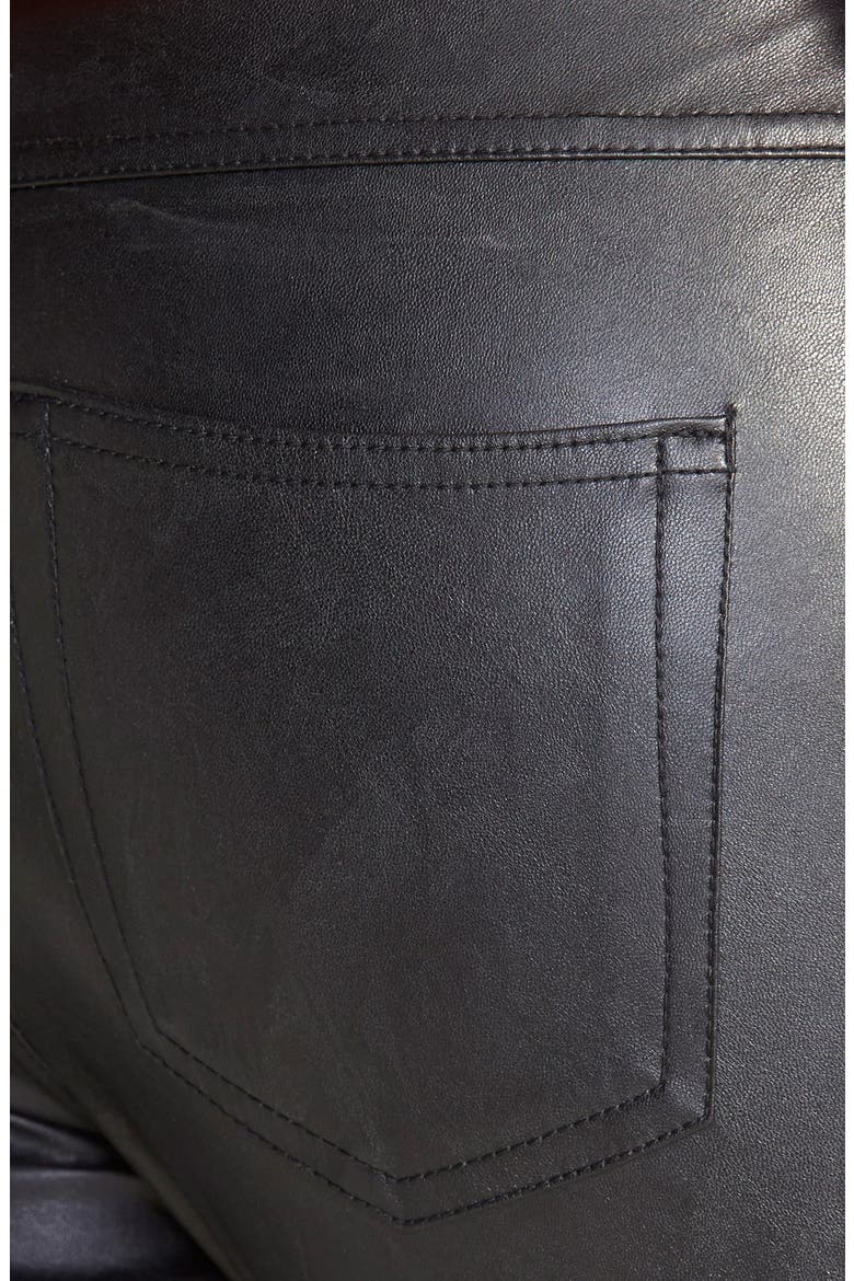 Faux Leather Leggings, Alternate, color, BLACK