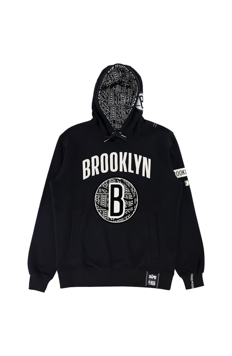 Two Hype Unisex NBA x Two Hype  Black Brooklyn Nets Culture & Hoops Heavyweight Pullover Hoodie, Alternate, color, 