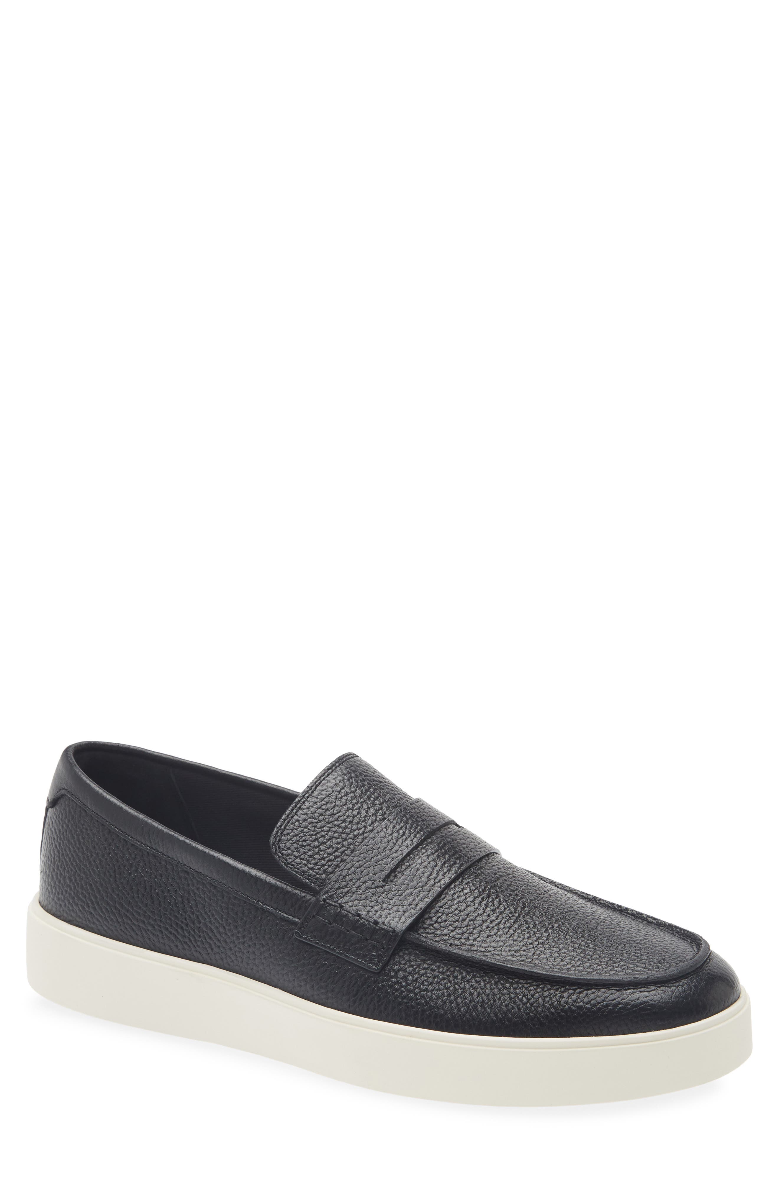 Teo Penny Loafer, Main, color, BLACK