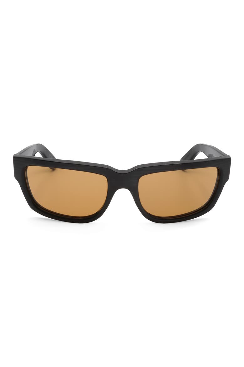 60mm Square Sunglasses, Main, color, BLACK/ ORANGE