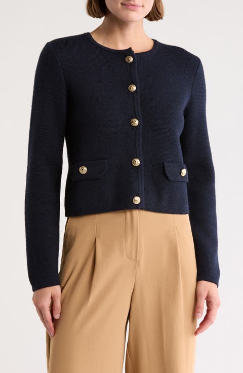 Crewneck Merino Wool Cardigan