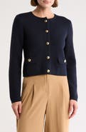 Bruno Magli Crewneck Merino Wool Cardigan