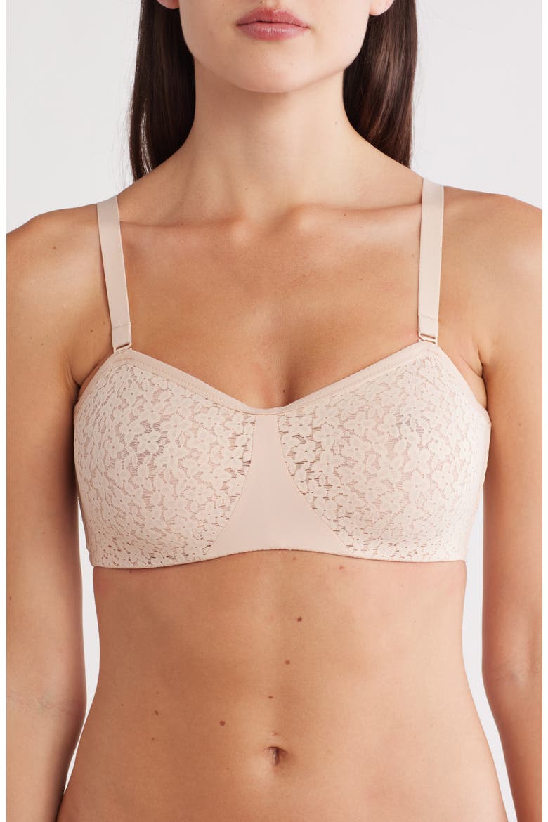 Norah Lace Trim Bandeau Bra, Alternate, color, BLUSH-1N