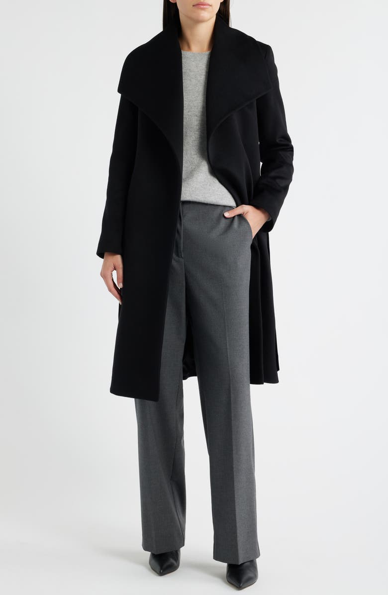 Fleurette Inez Loro Piana Wool & Cashmere Coat, Alternate, color, Black