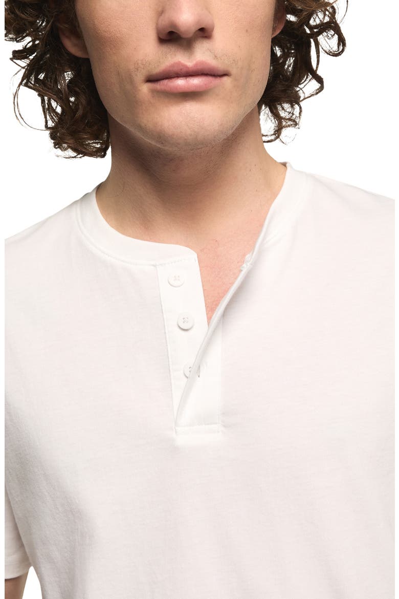 Solid Short Sleeve Cotton Henley, Alternate, color, BRIGHT WHITE
