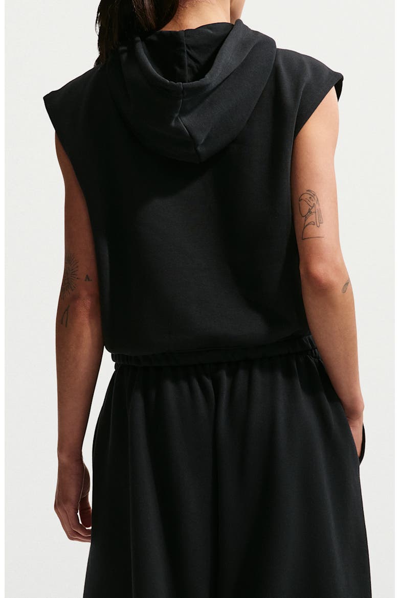 Phoenix Cap Sleeve Cotton Blend Hoodie, Alternate, color, BLACK/ SAIL