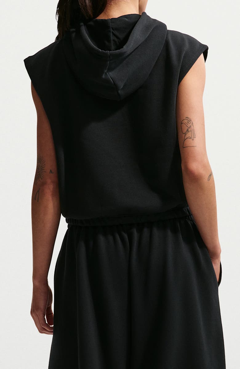 Nike Phoenix Cap Sleeve Cotton Blend Hoodie, Alternate, color, Black/ Sail