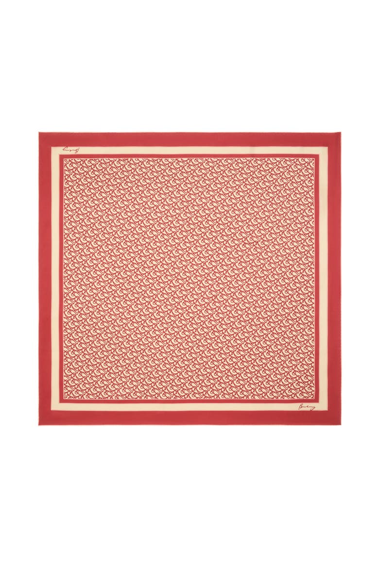 B Charm Silk Scarf, Main, color, Geranium