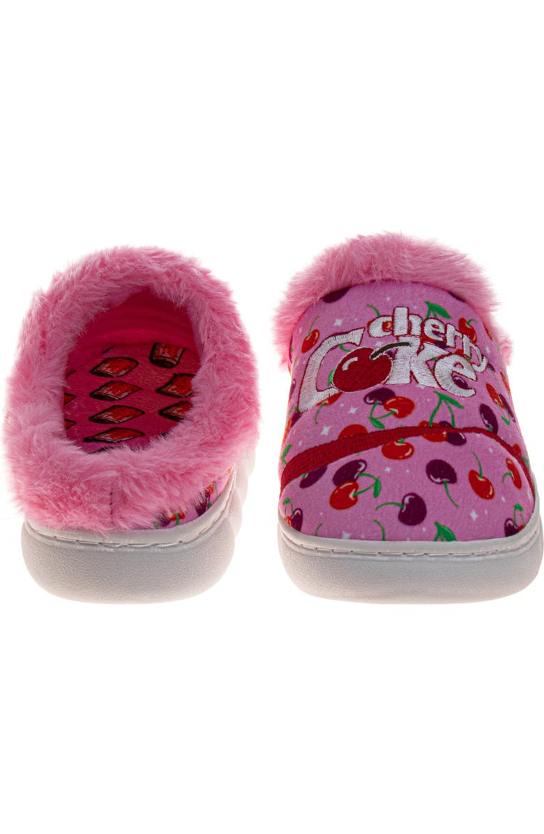 JOSMO Cherry Coke<sup>®</sup> Faux Fur Trim Slipper, Alternate, color, Cherry