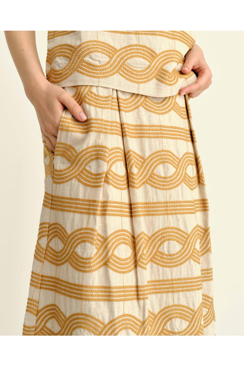 Bea Embroidered Midi Skirt, Alternate, color, Goldenrod