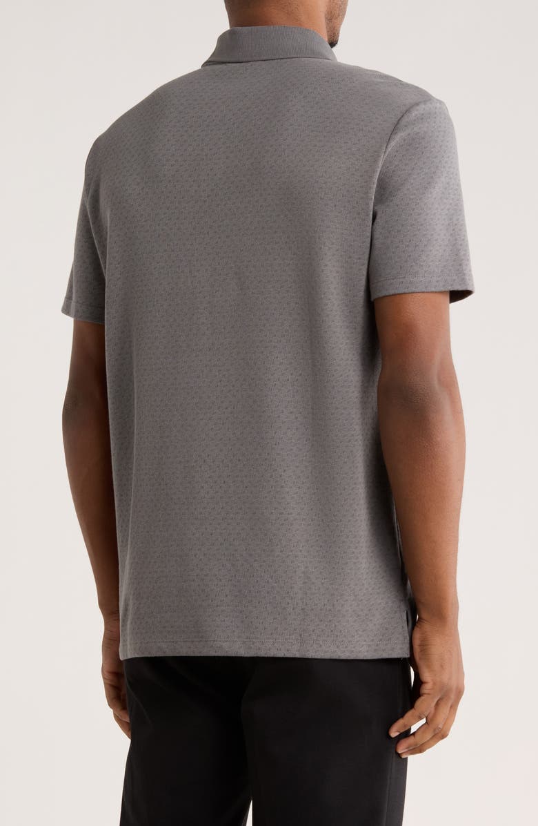 Calvin Klein Textured Jacquard Knit Polo, Alternate, color, Castlerock