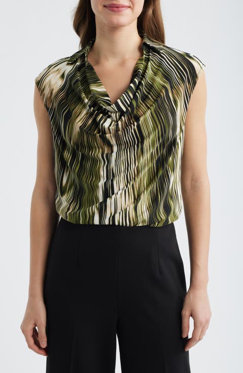 Extended Shoulder Cowl Neck Top