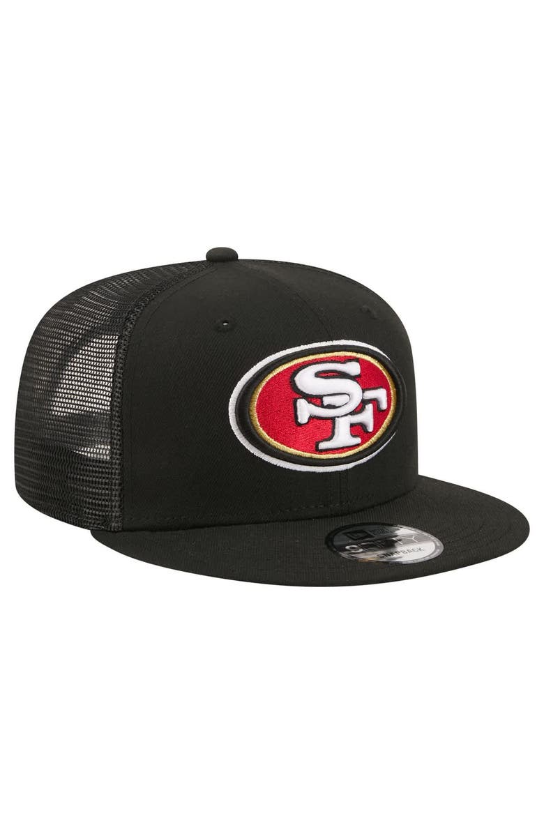 New Era Men's New Era  Black San Francisco 49ers Core Team 9FIFTY Trucker Snapback Hat, Alternate, color, Black