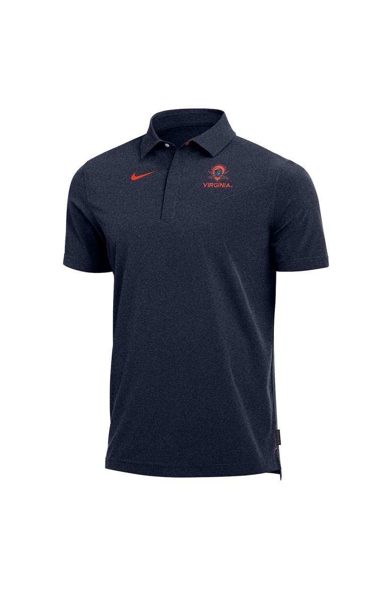 Men's Nike Heathered Navy Virginia Cavaliers 2022 Coach Performance Polo, Alternate, color, Heather Navy