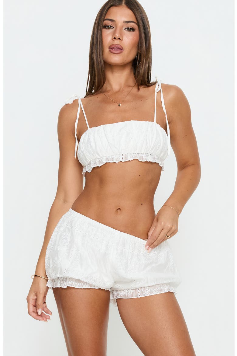Queens Boulevard Frilled Shorts, Alternate, color, WHITE