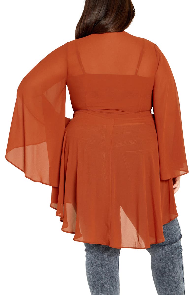 City Chic Wrap Tunic Top, Alternate, color, Honey