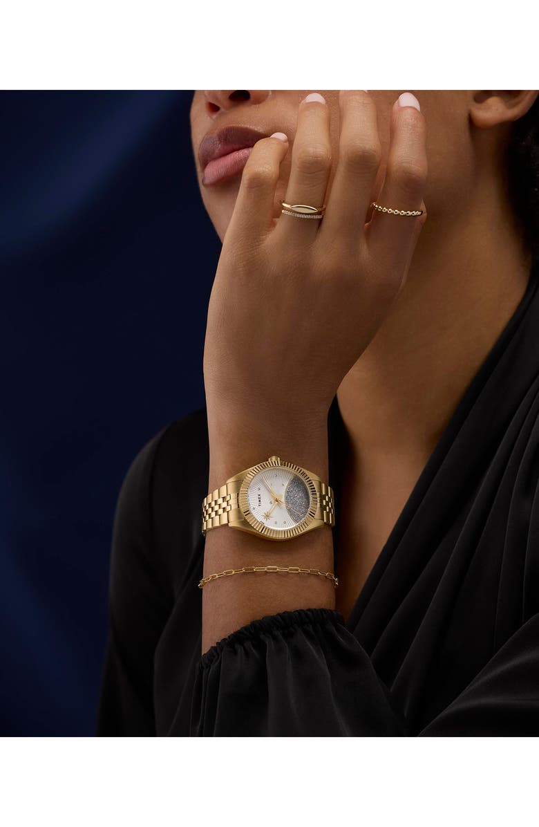 Timex<sup>®</sup> Legacy Celestial Bracelet Watch, 36mm, Alternate, color, White/ Goldtone