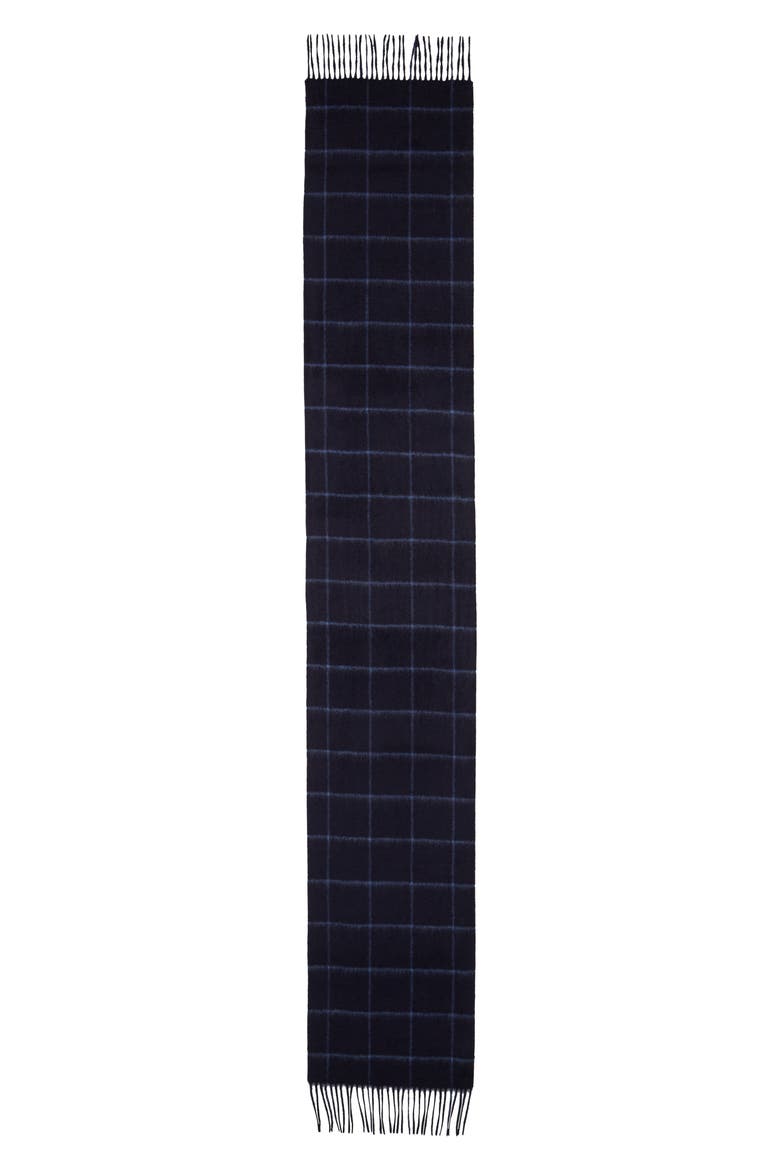Cashmere Grid Scarf, Alternate, color, NAVY PEACOAT