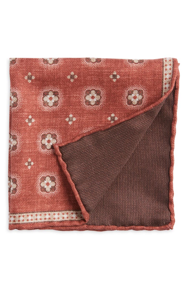EDWARD ARMAH Foulard Reversible Silk Pocket Square, Main, color, 
