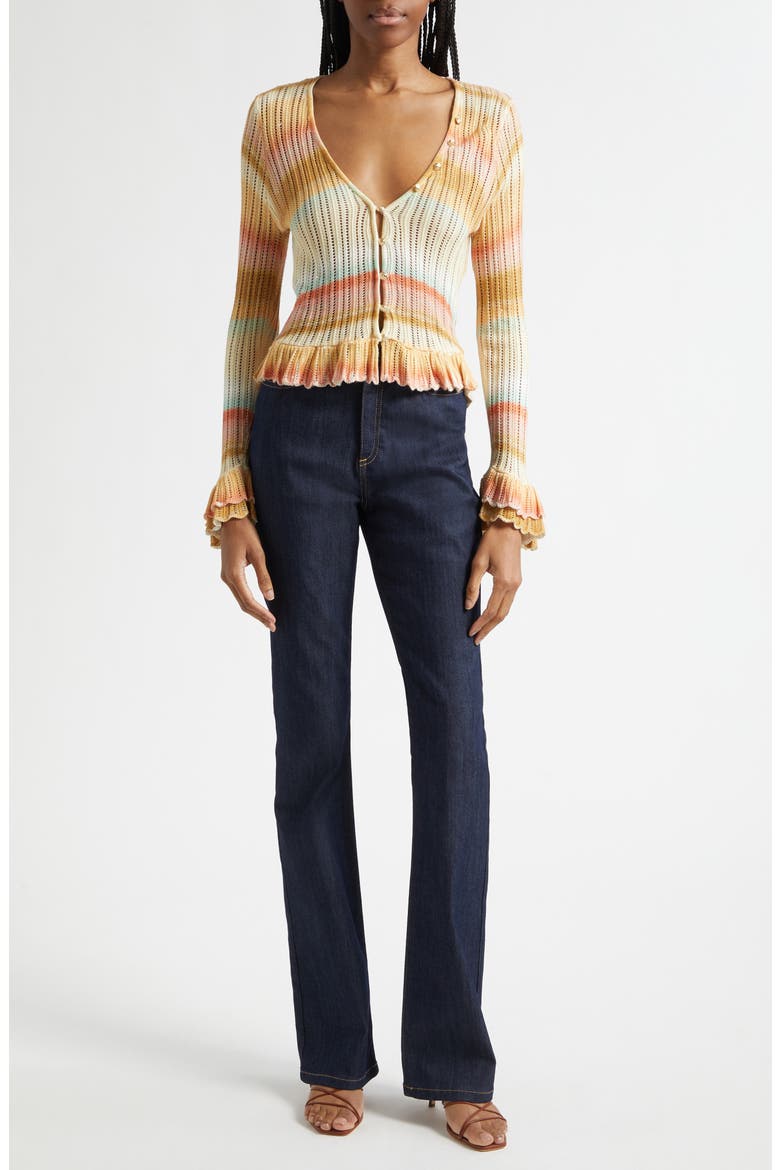 Edith Space Dyed Cardigan, Alternate, color, SUNSET MULTI