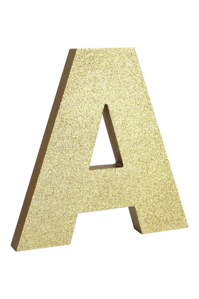 Glitter Monogram Letter Decoration, Main, color, GOLD - A