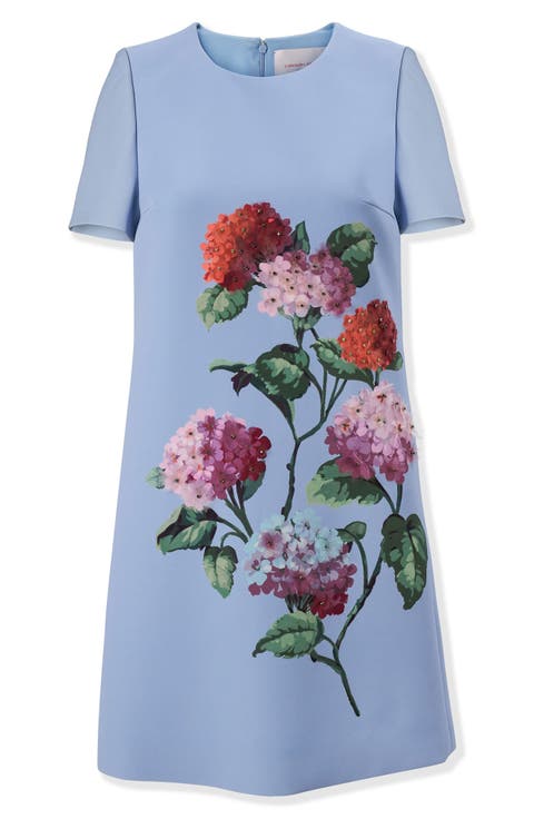 Hydrangea Embroidered Sleeveless Shift Minidress