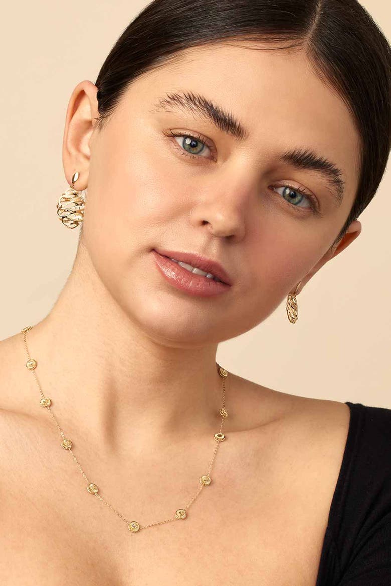 14K Yellow Gold Revello Oval Drop Earrings, Alternate, color, Yellow Gold