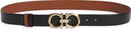 FERRAGAMO Gancio Buckle Reversible Leather Belt