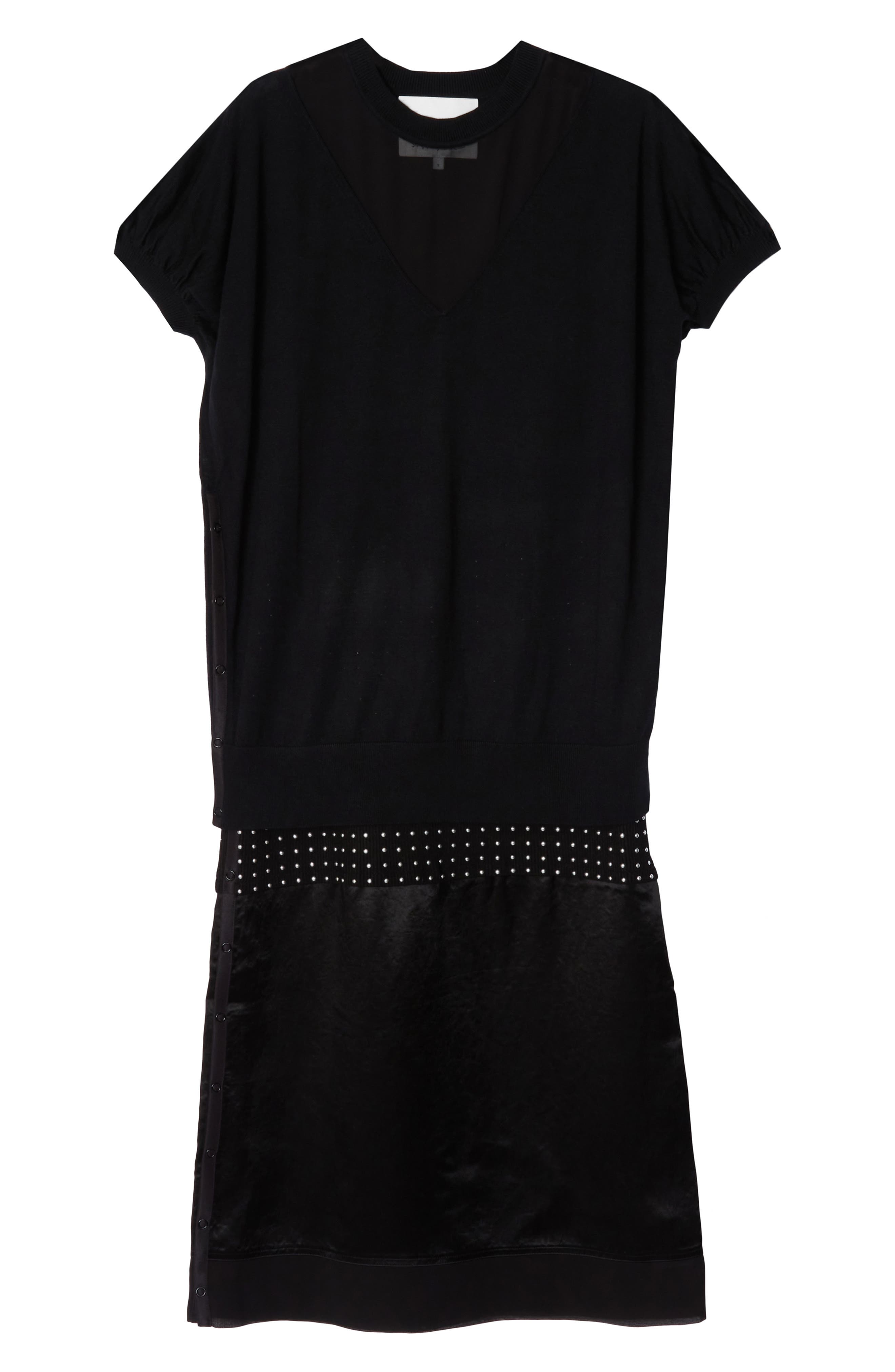 Mixed Media Studded Knit Dress