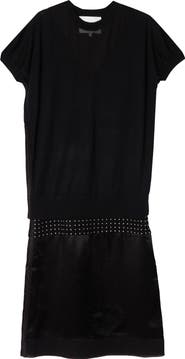 3.1 Phillip Lim Mixed Media Studded Knit Dress