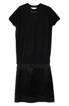 Mixed Media Studded Knit Dress