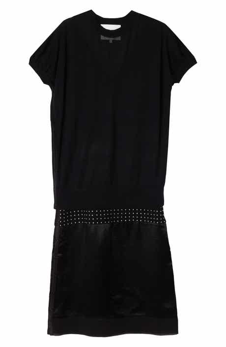 Mixed Media Studded Knit Dress