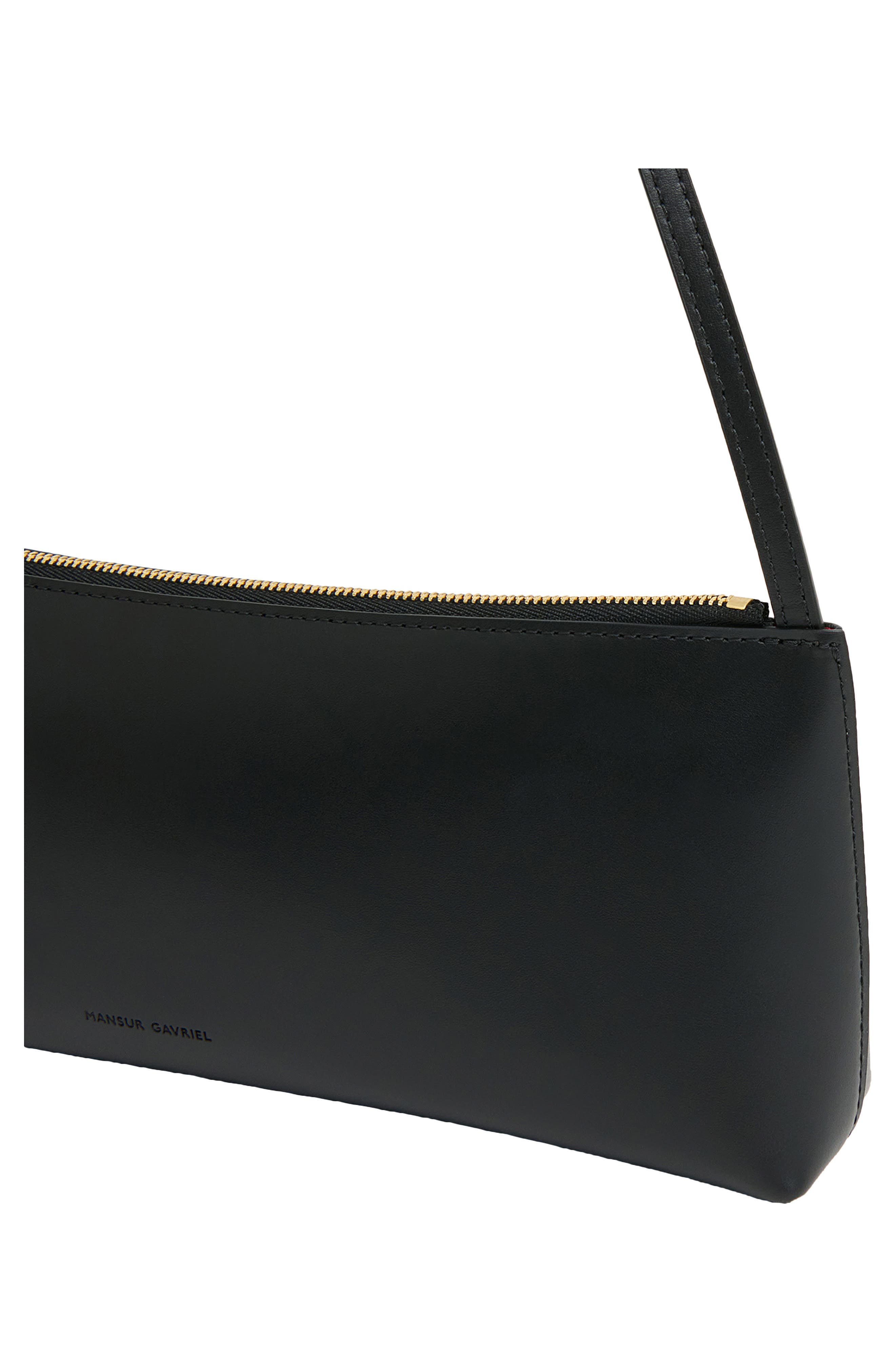 Gaia Leather Baguette Bag, Alternate, color, BLACK/ FLAMMA