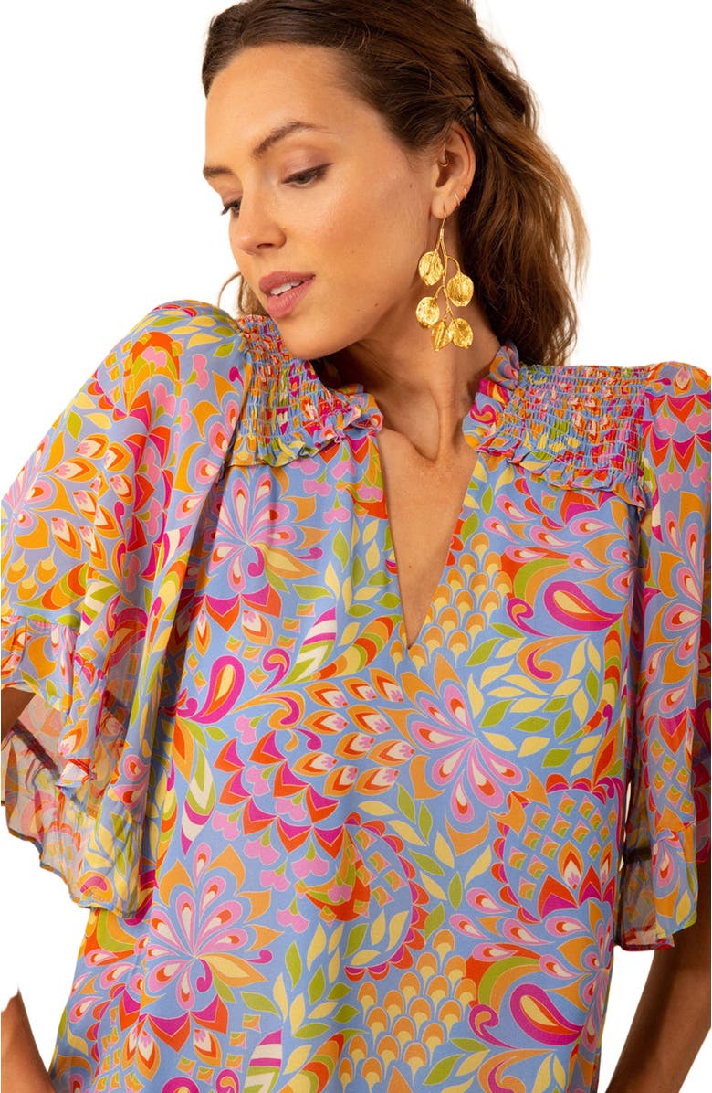 Hale Bob Diana Smocked Georgette Top, Alternate, color, 