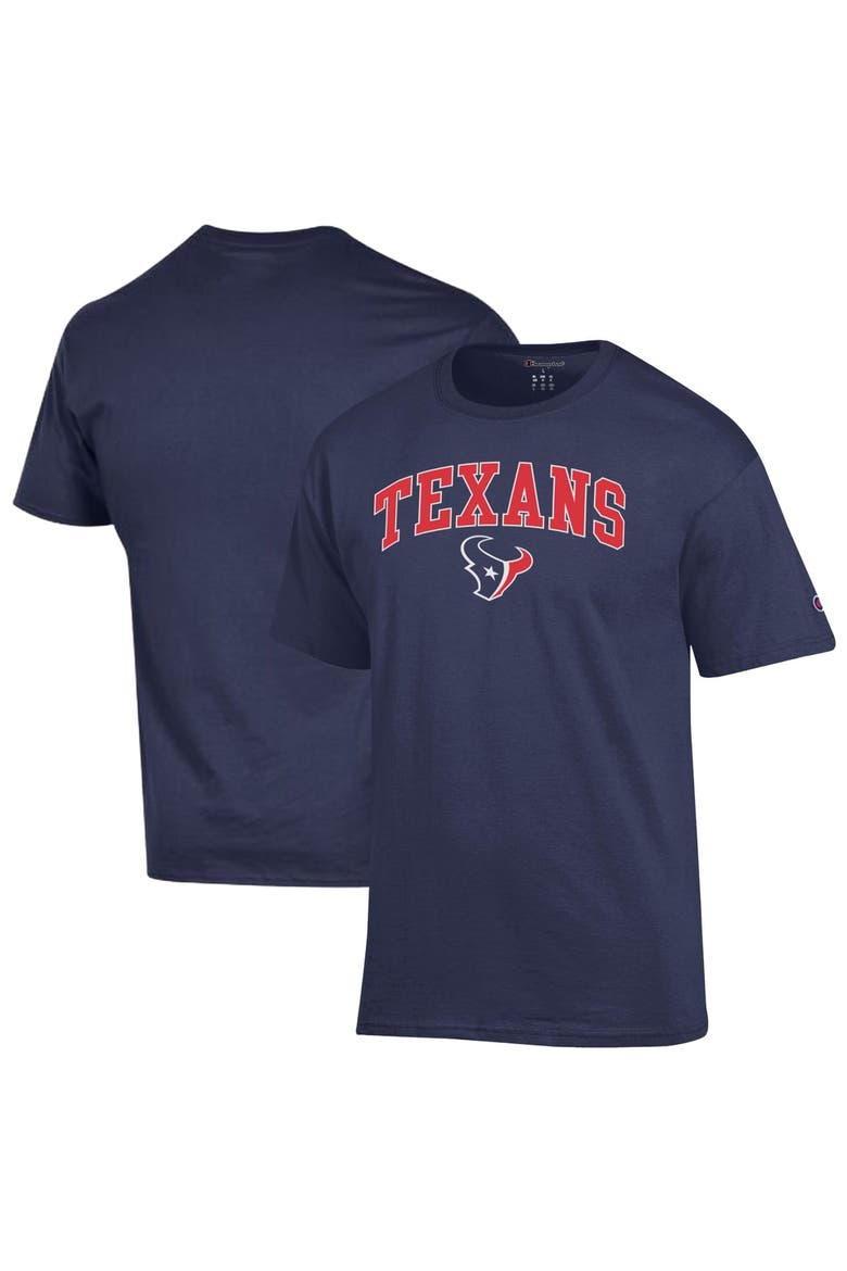 Men's Champion Navy Houston Texans Arch Over Logo T-Shirt, Main, color, Navy