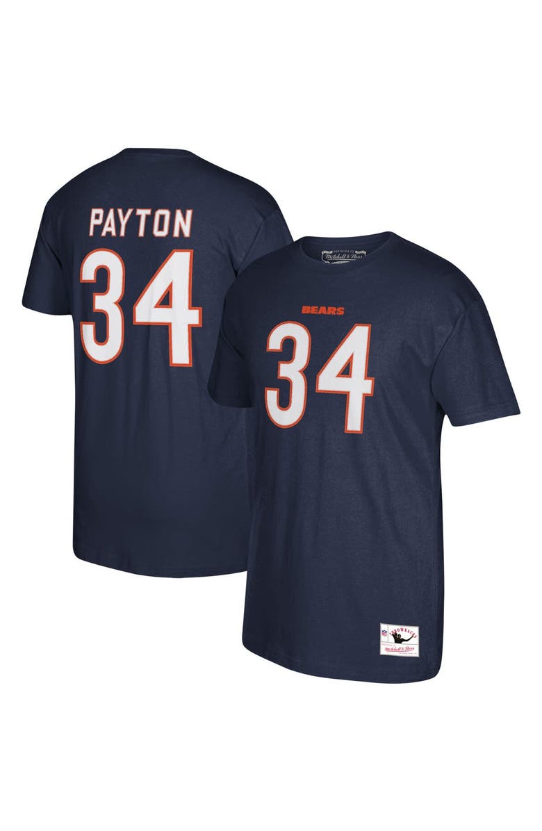 Mitchell & Ness Men's Mitchell & Ness Walter Payton Navy Chicago Bears Retired Player Logo Name & Number T-Shirt, Main, color,