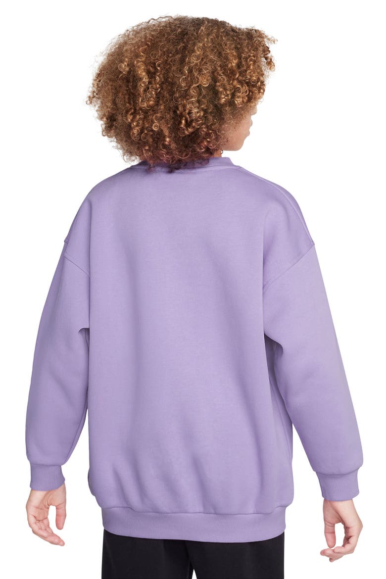 Kids' Sportswear Club Fleece Sweatshirt, Alternate, color, HYDRANGEAS/ WHITE