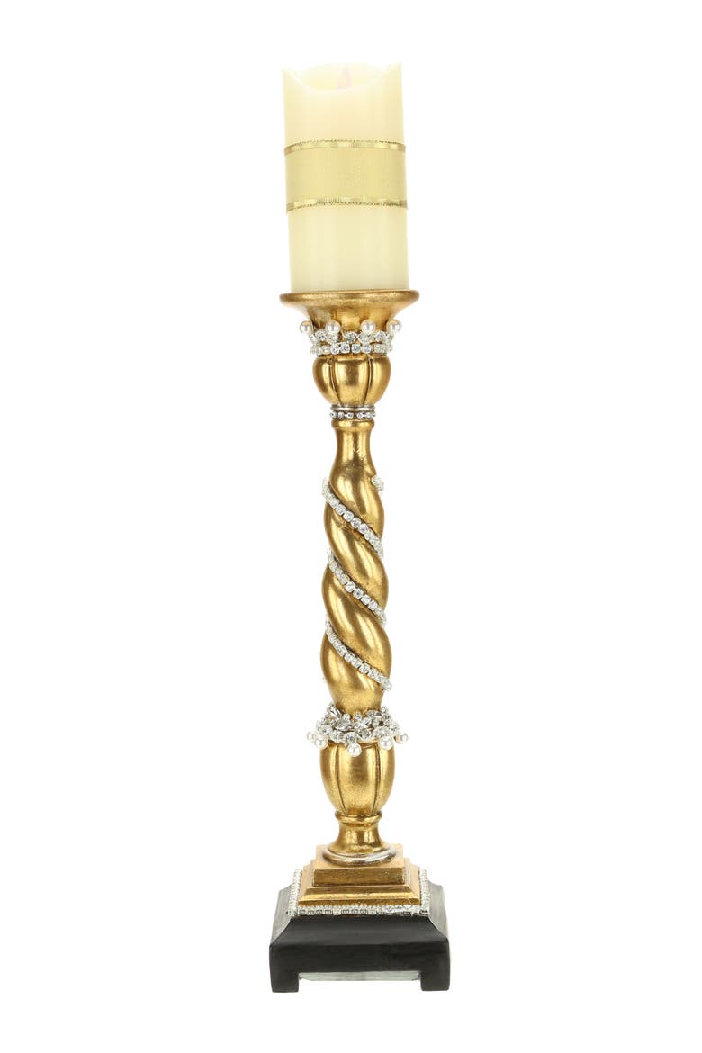 Jeweled Swirl Candleholder, Main, color, Gold