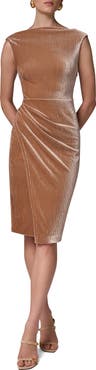 Donna Karan New York Crinkle Velvet Cocktail Sheath Dress