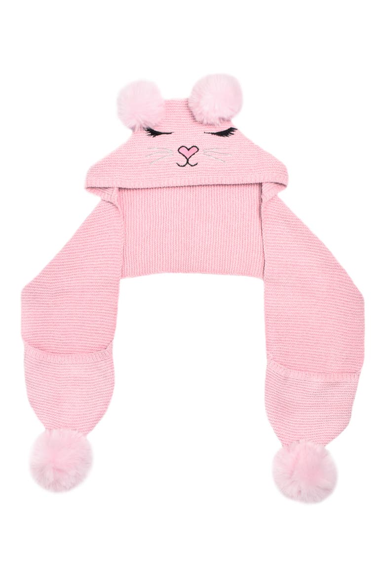 Kids' Bella Kitty Hooded Scarf, Main, color, LOLLIPOP