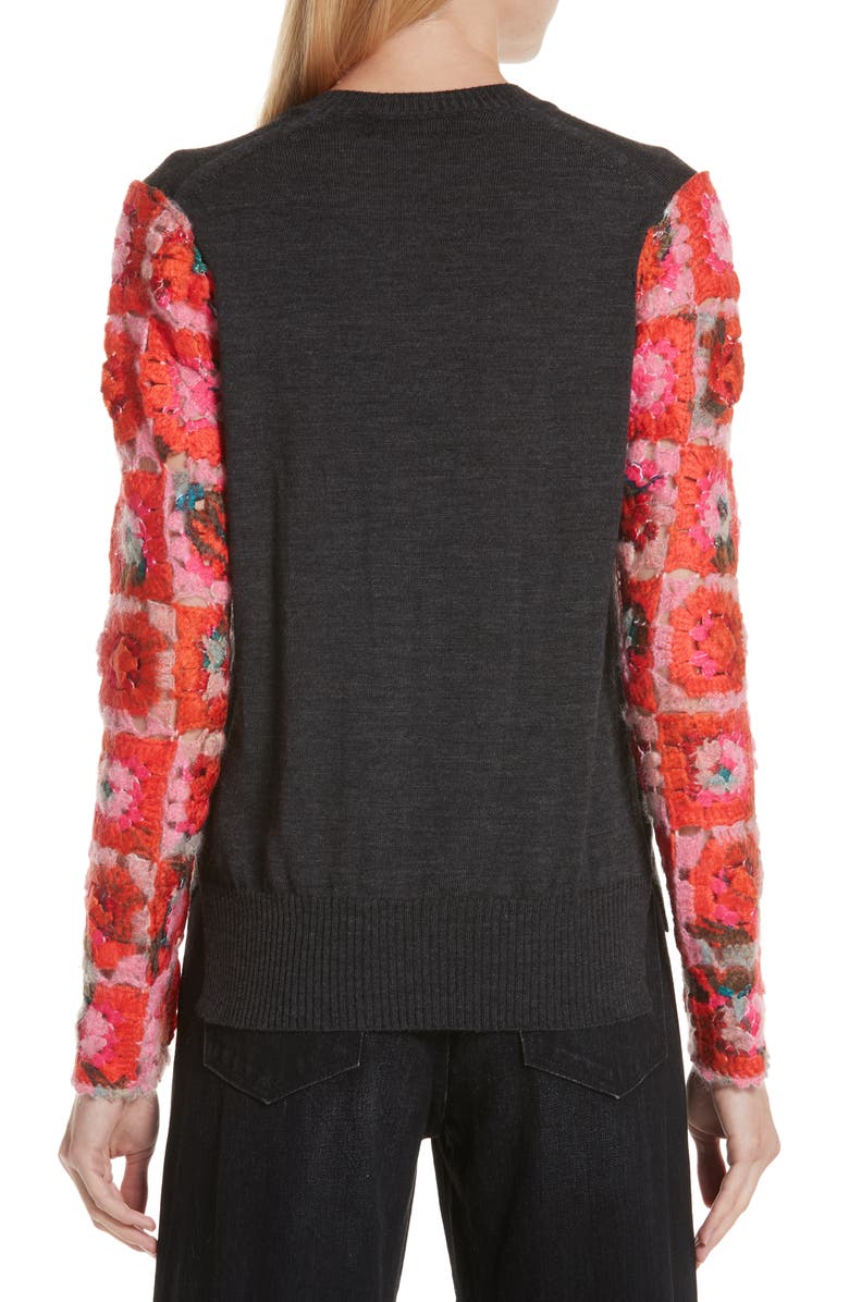 Tao Comme des Garçons Tricot Comme des Garçons Crochet Sleeve Cardigan, Alternate, color,