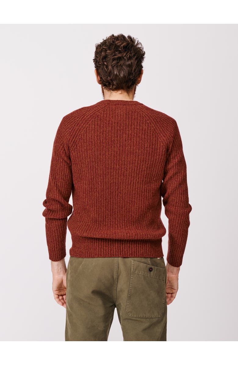 Aubin Ray Fisherman Rib Crew Neck Sweater, Alternate, color, Rust Mix