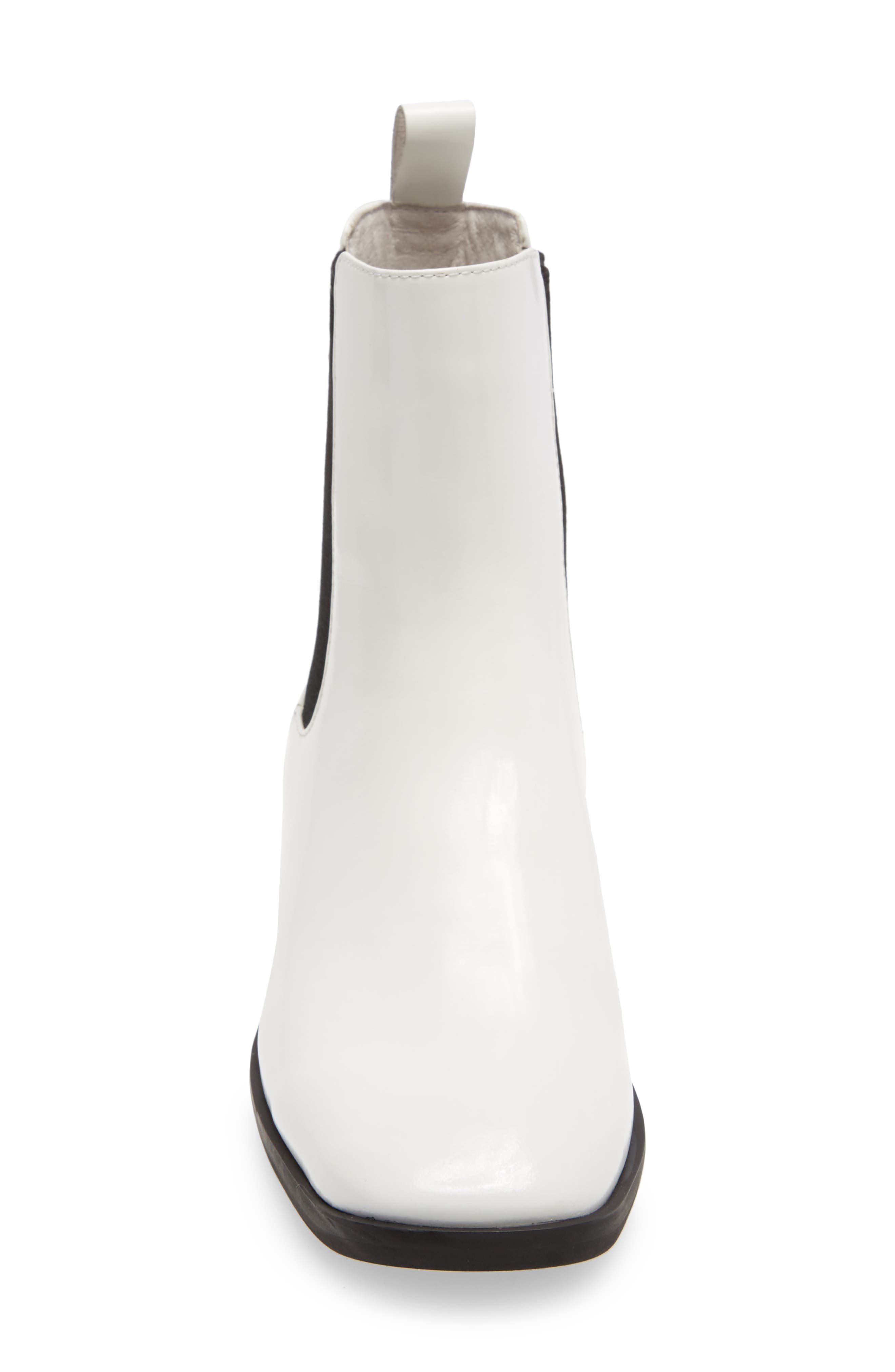 Jeffery Campbell Leather Chelsea Boot, Alternate, color, WHITE BOX BLACK